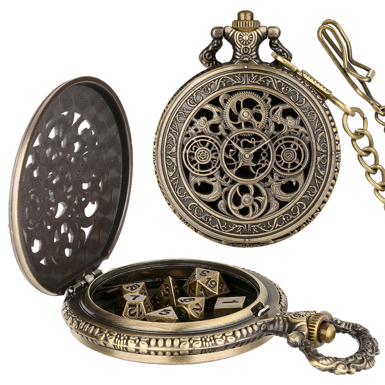 Board Game Vintage - YISUYA Vintage Gears Pocket Watch Case
