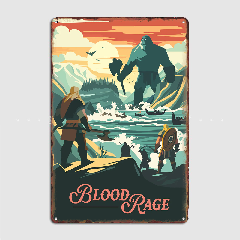 Board Game Vintage - Blood Rage Board Game Inspired Poster