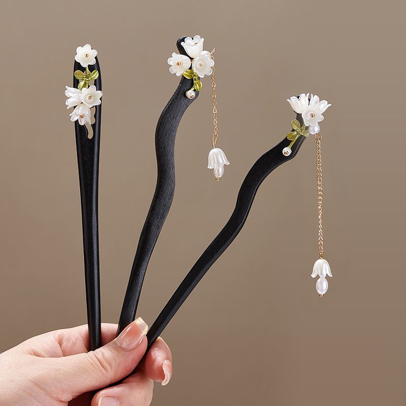Wooden Flower Hairpin Vintage  – Board Game Go recenzja i cena